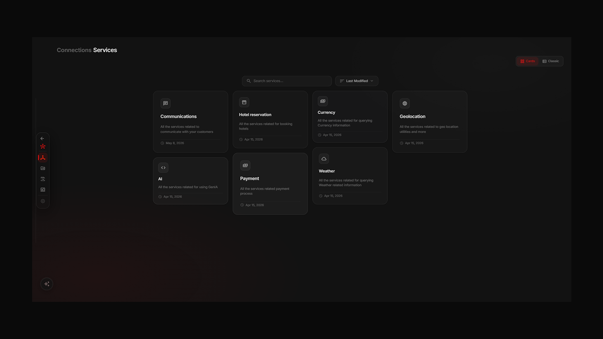 Connections input — outbound message