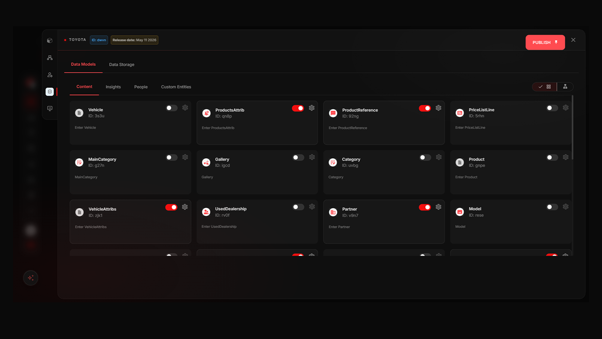 Dev output — running app
